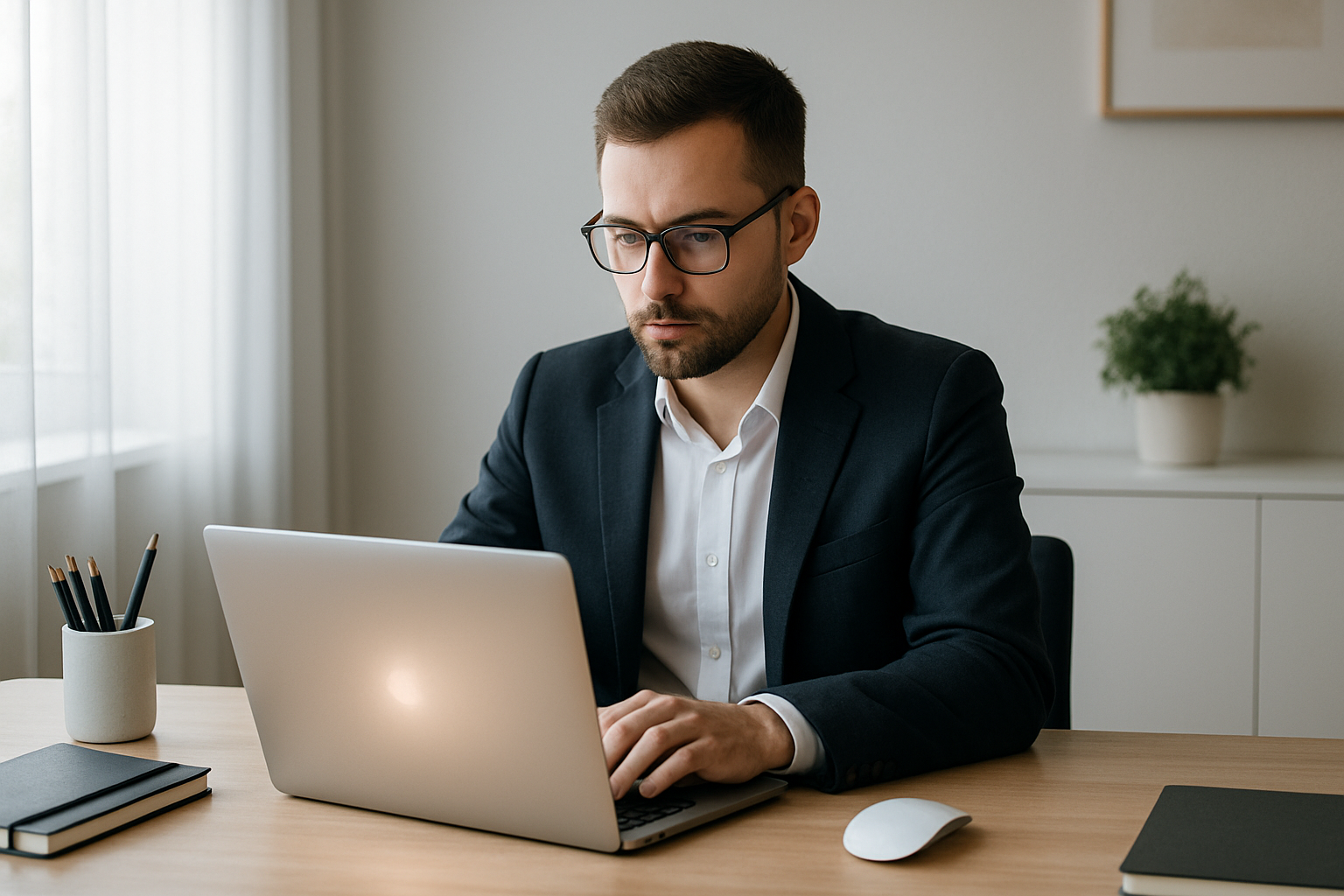 A person working on the laptop 
